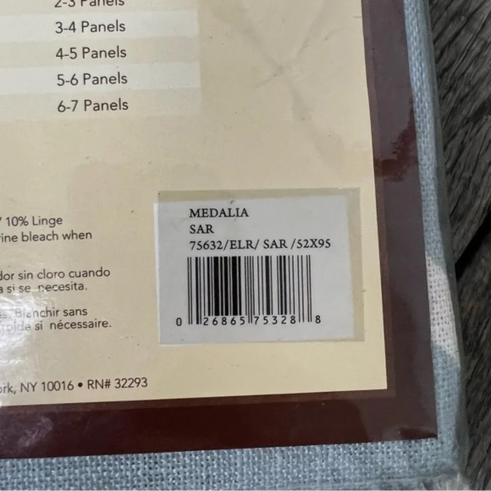 ANDOVER MILLS Medalia Urbano Semi-Sheer Single Curtain Panel 52 in x 95 NEW